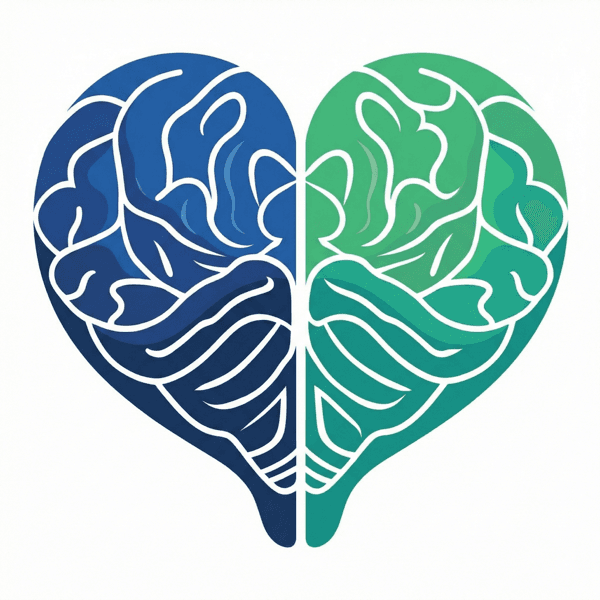 Brain and heart logo